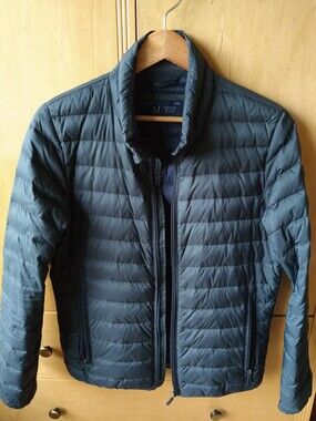 Armani Jeans Unisex Gray Down Puffer Jacket, Size S Men